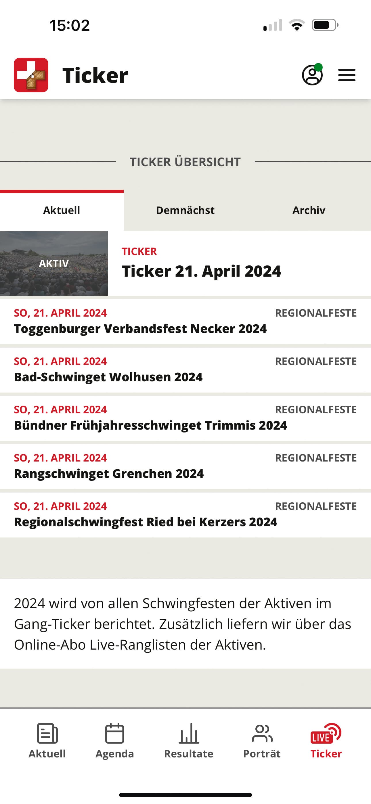 Schwinger App Schlussgang